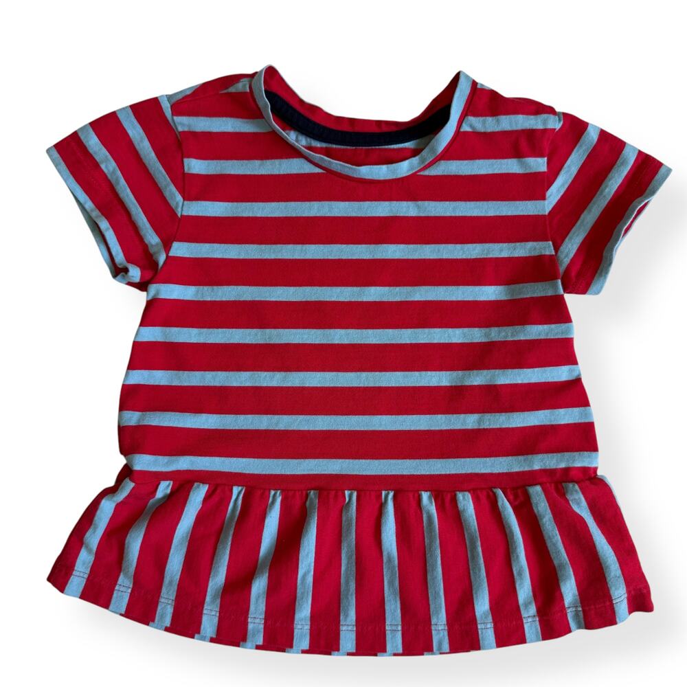 Primary Red Blue Striped Peplum Top 3